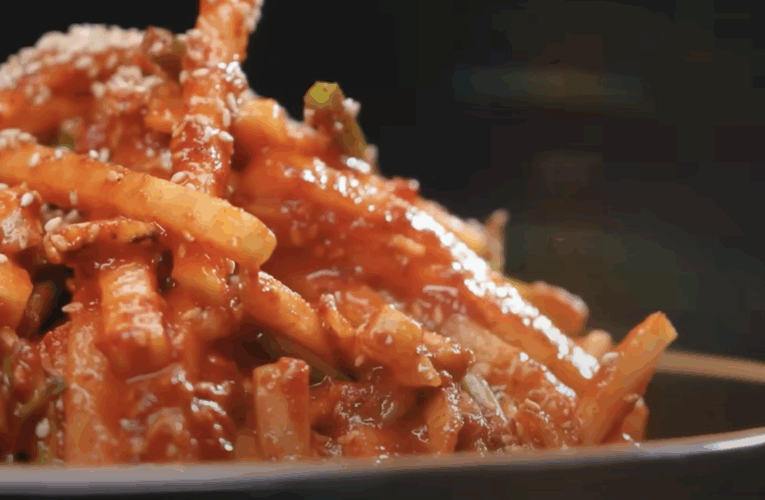 간단한 오징어 회무침 – 냉동오징어,Seasoned squid – Frozen squid